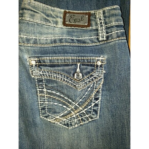 EAR JEANS Lot Of 2 Pairs EARL JEANS Size 6 Bootcut Rhinestones Cowgirl Rodeo - Picture 3 of 7